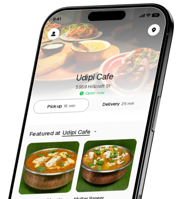 Udipi Cafe app preview
